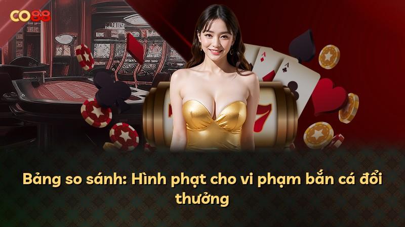 Bảng so sánh: Hình phạt cho vi phạm bắn cá đổi thưởng